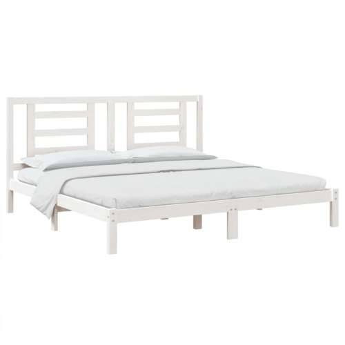 Okvir za krevet od masivnog drva bijeli 180 x 200 cm veliki - Bijela 180 x 200 cm Cijena
