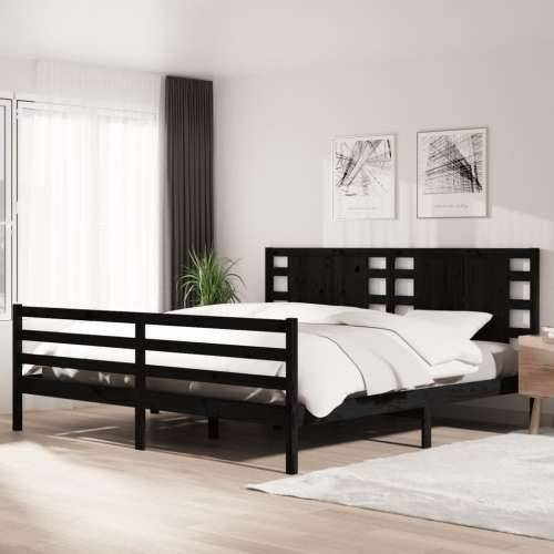 Okvir za krevet od masivne borovine crni 200 x 200 cm - Crna 200 x 200 cm Cijena