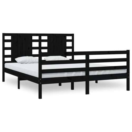 Okvir za krevet od masivne borovine crni 200 x 200 cm - Crna 200 x 200 cm Cijena