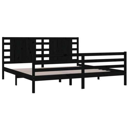Okvir za krevet od masivne borovine crni 200 x 200 cm - Crna 200 x 200 cm Cijena