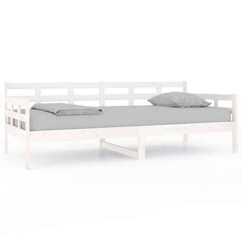 Dnevni ležaj bijeli od masivne borovine 90 x 200 cm - Bijela 90 x 200 cm Cijena