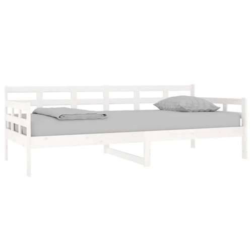 Dnevni ležaj bijeli od masivne borovine 90 x 200 cm - Bijela 90 x 200 cm Cijena