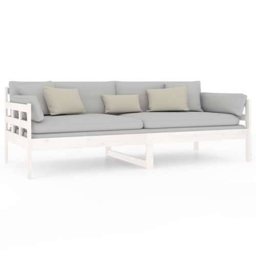 Dnevni ležaj bijeli od masivne borovine 90 x 200 cm - Bijela 90 x 200 cm Cijena