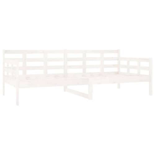 Dnevni ležaj bijeli od masivne borovine 90 x 200 cm - Bijela 90 x 200 cm Cijena
