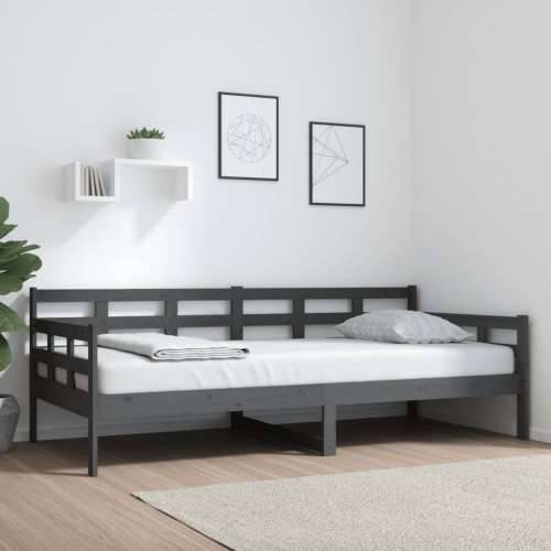 Dnevni ležaj od masivne borovine sivi 90 x 200 cm - Siva 90 x 200 cm Cijena