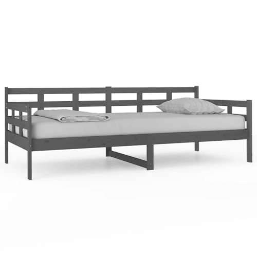 Dnevni ležaj od masivne borovine sivi 90 x 200 cm - Siva 90 x 200 cm Cijena