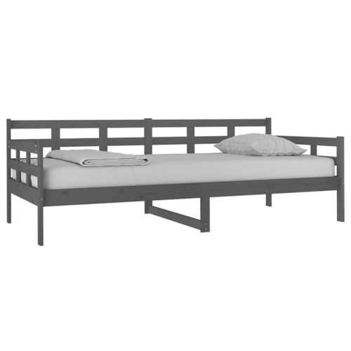 Dnevni ležaj od masivne borovine sivi 90 x 200 cm - Siva 90 x 200 cm Cijena
