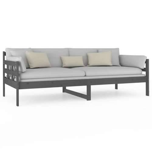 Dnevni ležaj od masivne borovine sivi 90 x 200 cm - Siva 90 x 200 cm Cijena