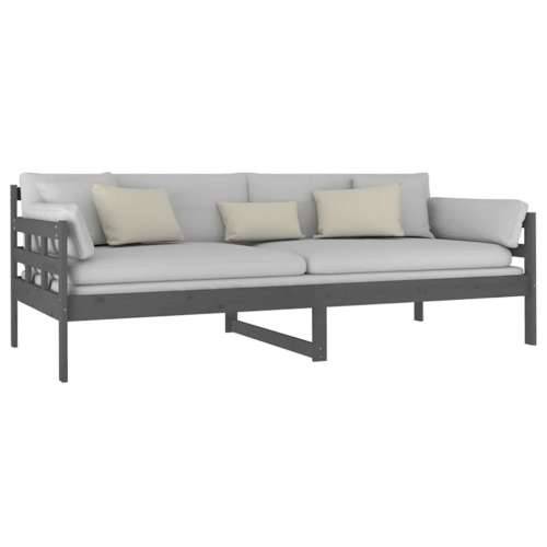 Dnevni ležaj od masivne borovine sivi 90 x 200 cm - Siva 90 x 200 cm Cijena
