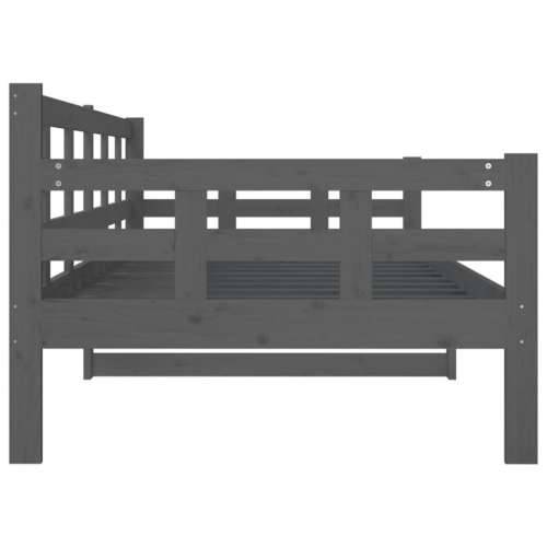 Dnevni ležaj od masivne borovine sivi 90 x 200 cm - Siva 90 x 200 cm Cijena