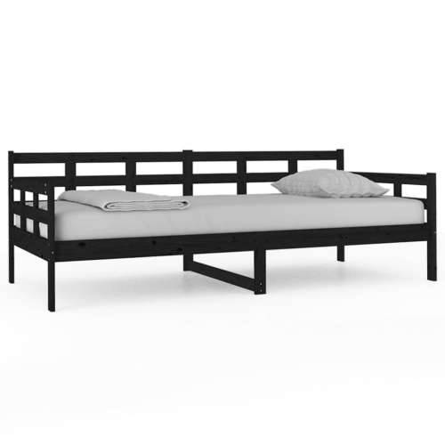 Dnevni ležaj od masivne borovine crni 90 x 200 cm - Crna 90 x 200 cm Cijena