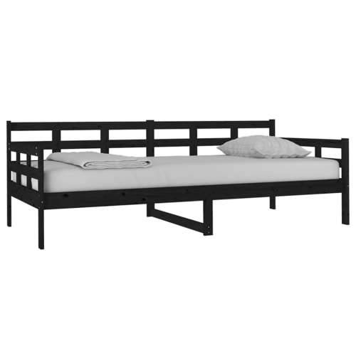 Dnevni ležaj od masivne borovine crni 90 x 200 cm - Crna 90 x 200 cm Cijena
