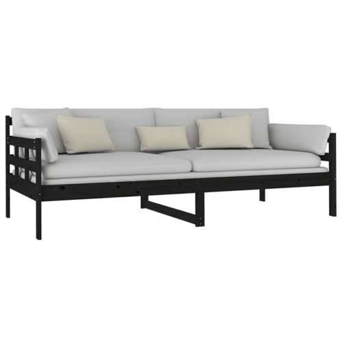 Dnevni ležaj od masivne borovine crni 90 x 200 cm - Crna 90 x 200 cm Cijena