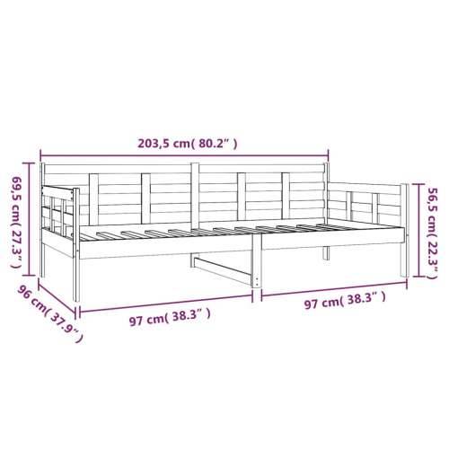 Dnevni ležaj od masivne borovine crni 90 x 200 cm - Crna 90 x 200 cm Cijena