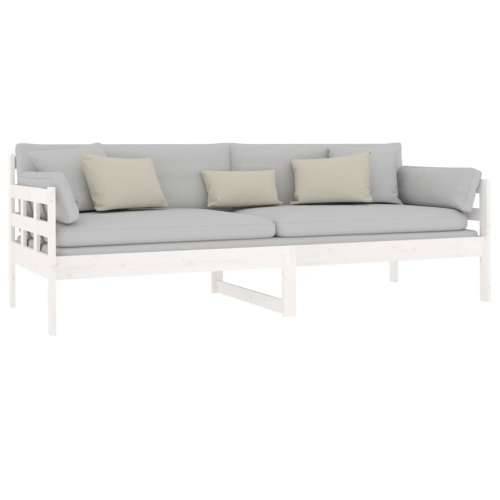 Dnevni ležaj bijeli 80 x 200 cm od masivne borovine - Bijela 80 x 200 cm Cijena