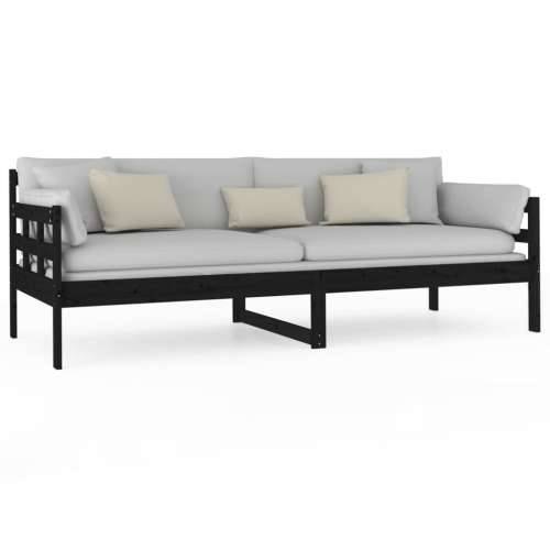 Dnevni ležaj od masivne borovine crni 80 x 200 cm - Crna 80 x 200 cm Cijena