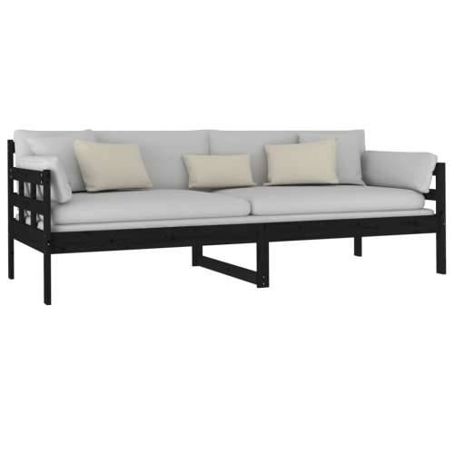 Dnevni ležaj od masivne borovine crni 80 x 200 cm - Crna 80 x 200 cm Cijena