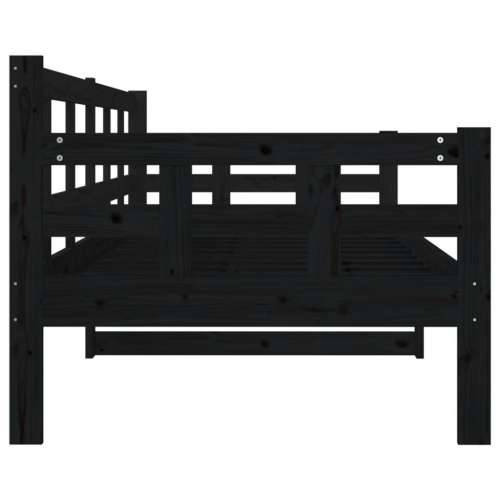 Dnevni ležaj od masivne borovine crni 80 x 200 cm - Crna 80 x 200 cm Cijena
