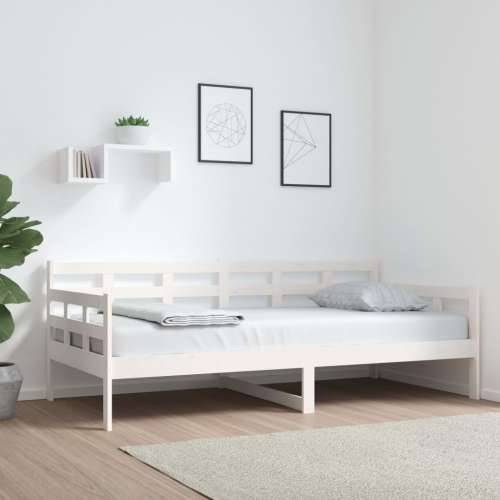 Dnevni ležaj bijeli od masivne borovine 90 x 190 cm - Bijela 90 x 190 cm Cijena