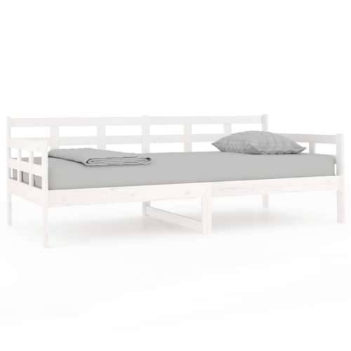 Dnevni ležaj bijeli od masivne borovine 90 x 190 cm - Bijela 90 x 190 cm Cijena