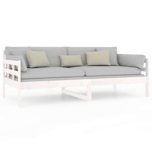 Dnevni ležaj bijeli od masivne borovine 90 x 190 cm - Bijela 90 x 190 cm Cijena