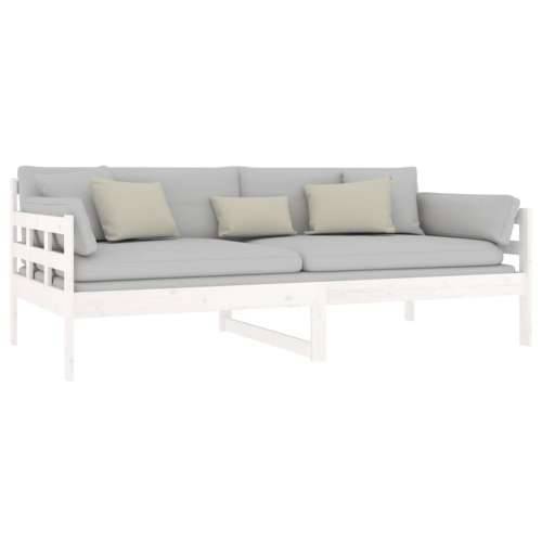 Dnevni ležaj bijeli od masivne borovine 90 x 190 cm - Bijela 90 x 190 cm Cijena
