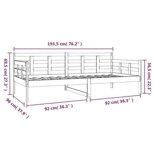 Dnevni ležaj bijeli od masivne borovine 90 x 190 cm - Bijela 90 x 190 cm Cijena