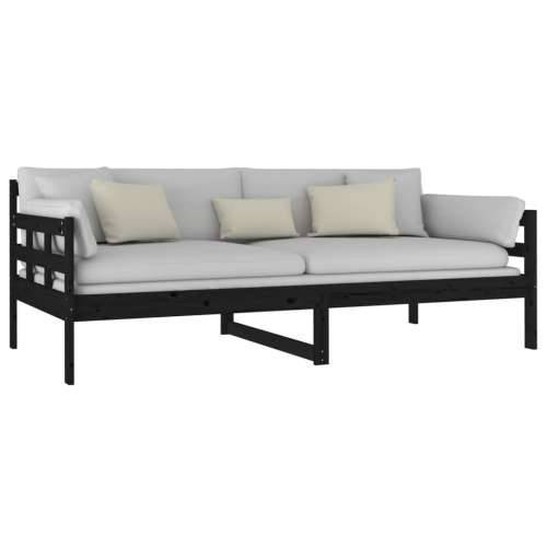 Dnevni ležaj od masivne borovine crni 90 x 190 cm - Crna 90 x 190 cm Cijena