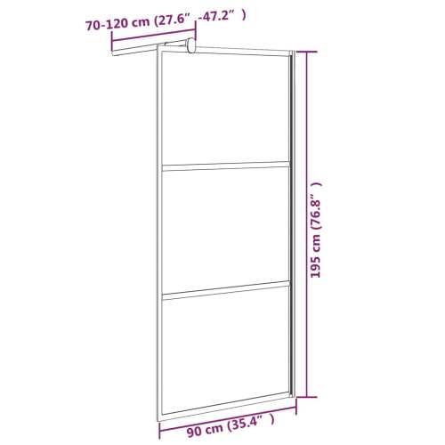 Pregrada za tuš 90 x 195 cm s napola mutnim staklom ESG crna - Crna 90 x 195 cm napola matirano Cijena