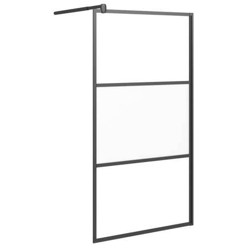 Pregrada za tuš 100 x 195 cm s napola mutnim staklom ESG crna - Crna 100 x 195 cm napola matirano Cijena