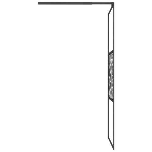 Pregrada za tuš 90 x 195 cm staklo ESG s uzorkom kamena crna - Crna 90 x 195 cm staklo i kamen Cijena