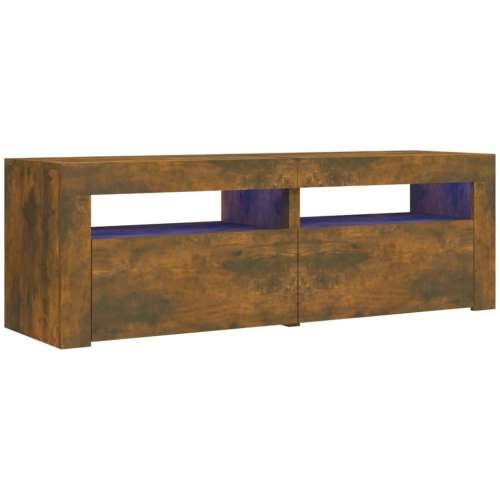 TV ormarić s LED svjetlima boja dimljenog hrasta 120x35x40 cm - Dimljeni hrast 1 Cijena