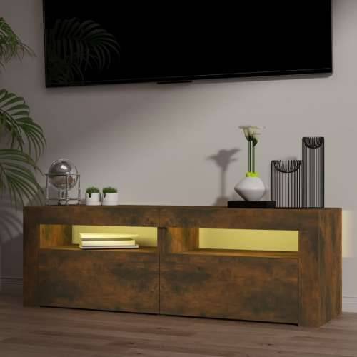 TV ormarić s LED svjetlima boja dimljenog hrasta 120x35x40 cm - Dimljeni hrast 1 Cijena