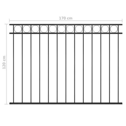 Panel za ogradu čelični 1,7 x 1,2 m crni - 1.7 x 1.2 m 1 Cijena
