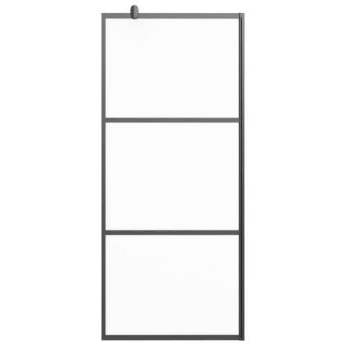 Pregrada za tuš 80 x 195 cm s mutnim staklom ESG crna - Crna 80 x 195 cm Matirano Cijena