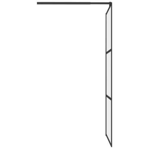 Pregrada za tuš 80 x 195 cm s mutnim staklom ESG crna - Crna 80 x 195 cm Matirano Cijena