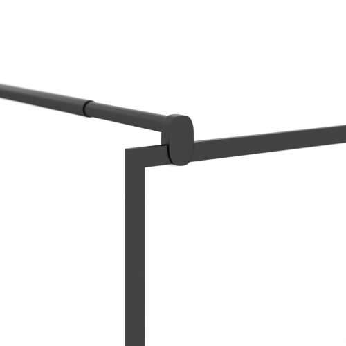 Pregrada za tuš 80 x 195 cm s mutnim staklom ESG crna - Crna 80 x 195 cm Matirano Cijena