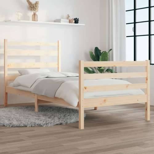 Okvir za krevet od masivne borovine 90 x 200 cm - Prirodna 90 x 200 cm Cijena