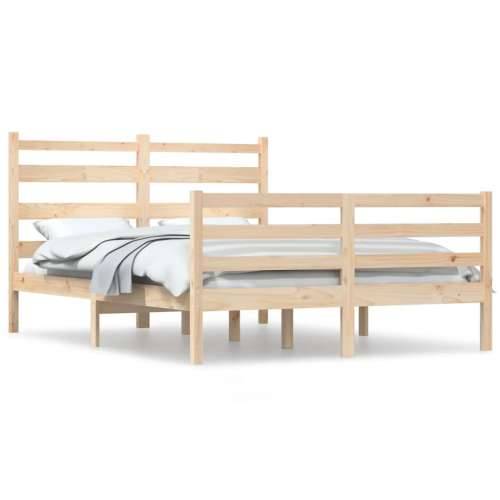 Okvir za krevet od masivne borovine 140 x 200 cm - Prirodna 140 x 200 cm Cijena