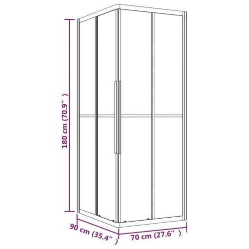 Tuš kabina polumatirana ESG 90 x 70 x 180 cm crna - 90 x 70 x 180 cm napola matirano Cijena