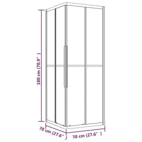 Tuš kabina matirana ESG 70 x 70 x 180 cm crna - 70 x 70 x 180 cm Matirano Cijena