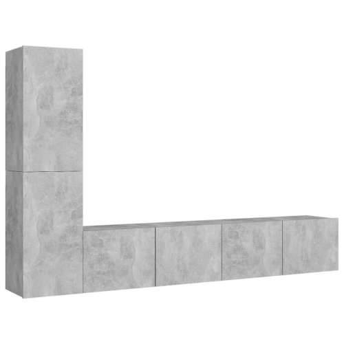 4-dijelni set TV ormarića siva boja betona konstruirano drvo - Beton siva 4 80 cm Cijena