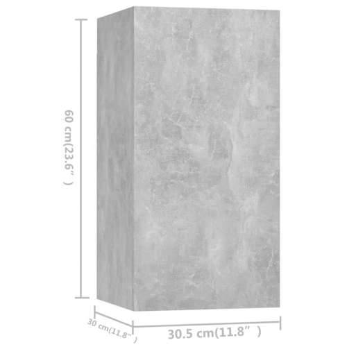 4-dijelni set TV ormarića siva boja betona konstruirano drvo - Beton siva 4 80 cm Cijena