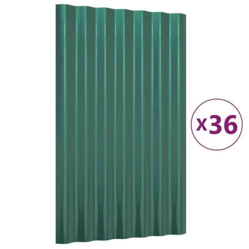 Krovni paneli 36 kom od čelika obloženog prahom zeleni 60x36 cm Cijena
