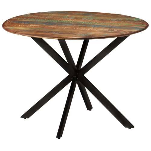 Blagovaonski stol Ø 110x78 cm masivno obnovljeno drvo i čelik