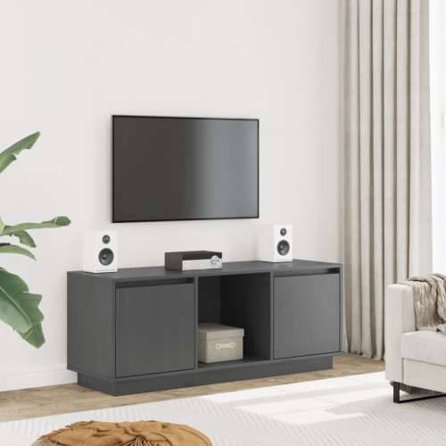 TV ormarić sivi 110,5 x 35 x 44 cm od masivne borovine - Siva 1 Cijena