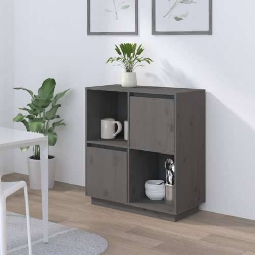 Komoda sivi 74x35x80 cm od masivne borovine - Siva 1 Cijena