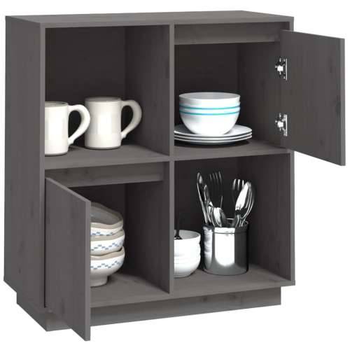Komoda sivi 74x35x80 cm od masivne borovine - Siva 1 Cijena