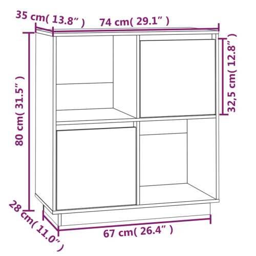 Komoda sivi 74x35x80 cm od masivne borovine - Siva 1 Cijena