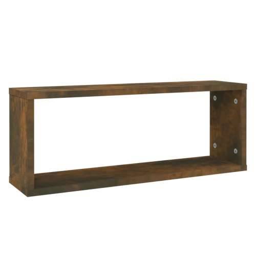 Kockaste zidne police 6 kom dimljeni hrast 60x15x23 cm drvene - Dimljeni hrast 6 1 Cijena